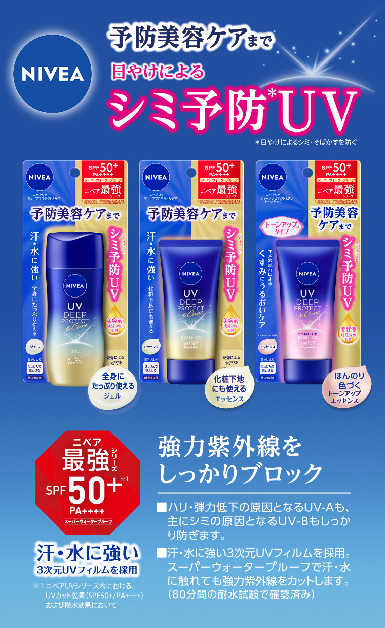 予防美容ケアまで日やけによる シミ予防UV