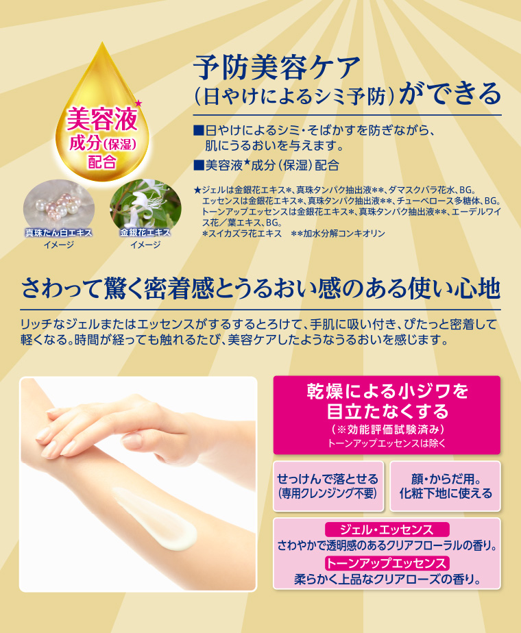 予防美容ケア(日やけによるシミ予防)ができる