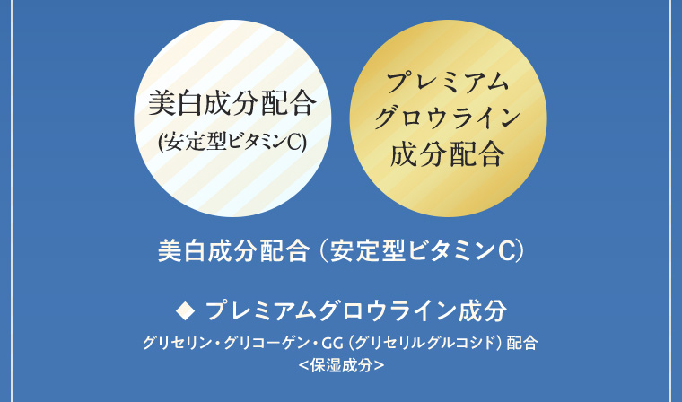 美白成分配合 (安定型ビタミンC) プレミアムグロウライン成分