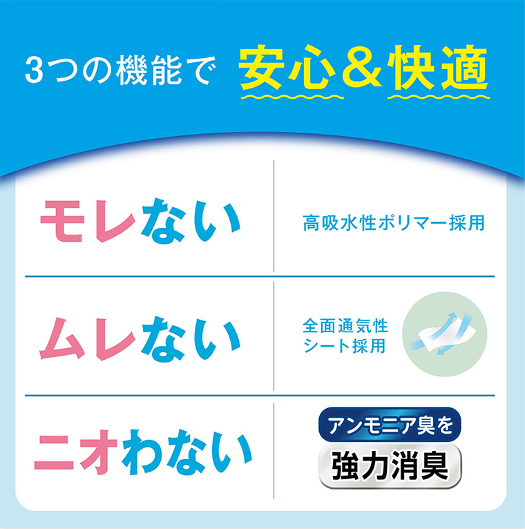 ３つの機能で安心＆快適