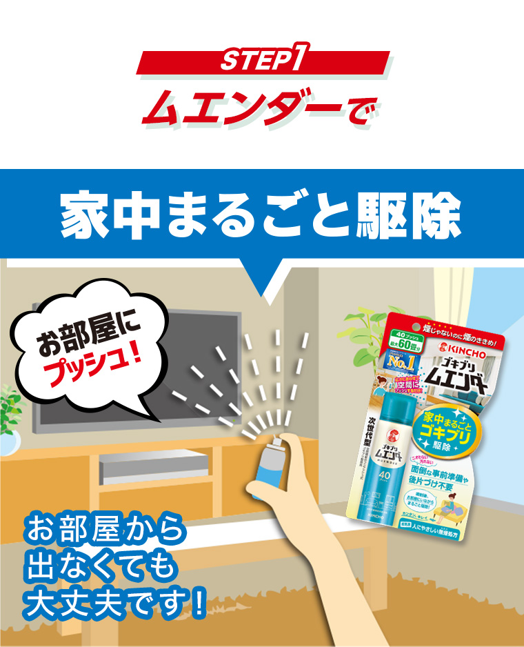 STEP1 ムエンダーで家中まるごと駆除