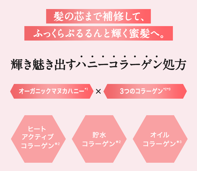 輝き魅き出すハニーコラーゲン処方