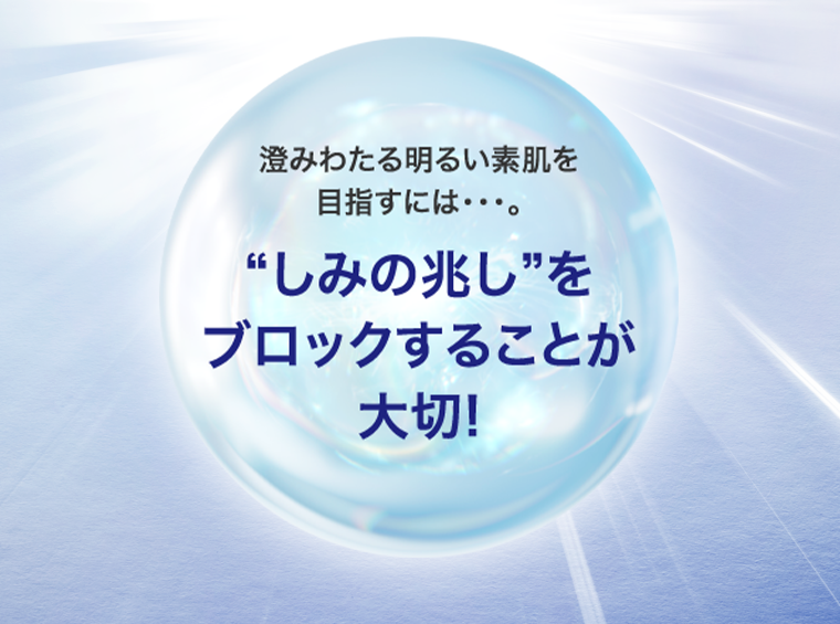 “しみの兆し”をブロックすることが大切！