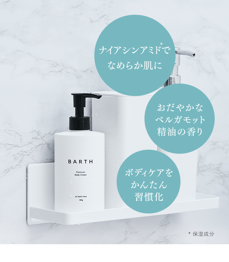 ナイアシンアミド*でなめらか肌に　おだやかなベルガモット精油の香り　ボディケアをかんたん習慣化　*保湿成分