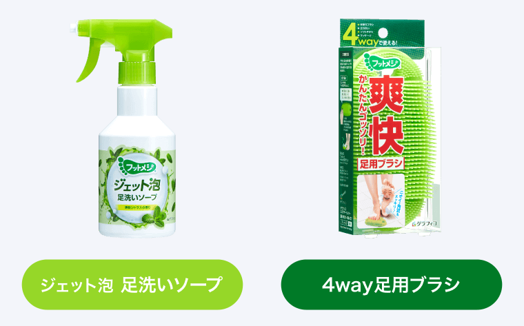 ジェット泡 足洗いソープ　4way足用ブラシ
