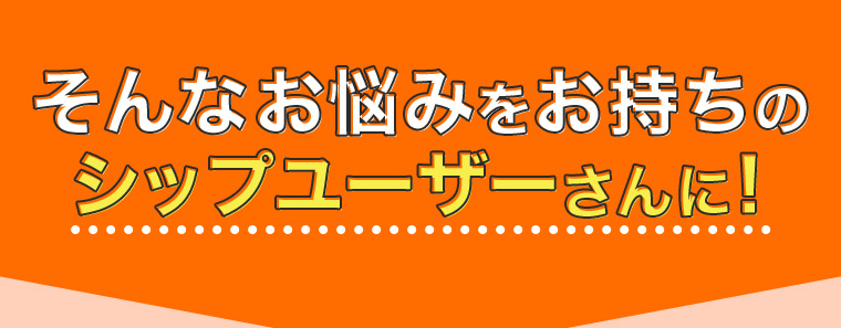 そんなお悩みをお持ちのシップユーザーさんに!