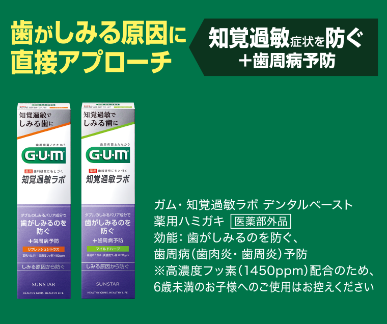 歯がしみる原因に直接アプローチ