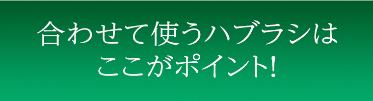 合わせて使うハブラシはここがポイント！