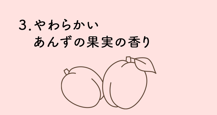 3. やわらかいあんずの果実の香り