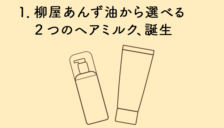 1. 柳屋あんず油から選べる2つのヘアミルク、誕生