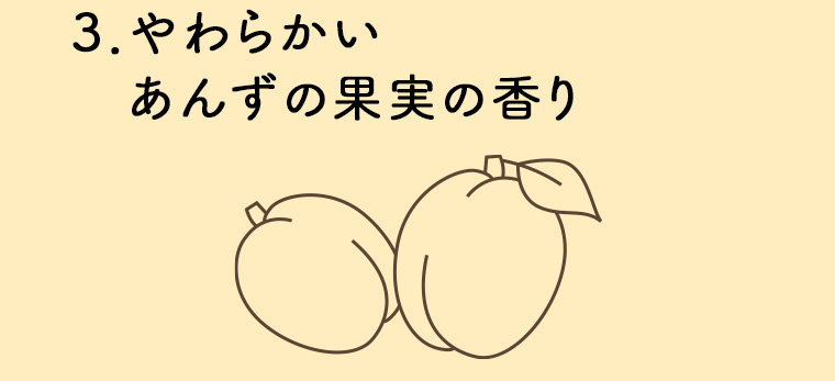 3. やわらかいあんずの果実の香り