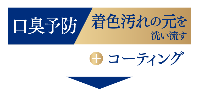 口臭予防　着色汚れの元を洗い流す＋コーティング