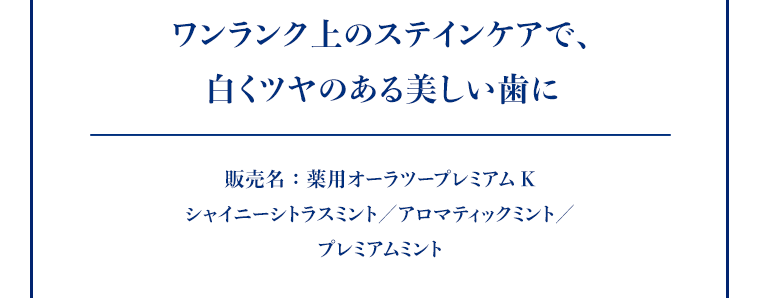 ワンランク上のステインケアで、白くツヤのある美しい歯に