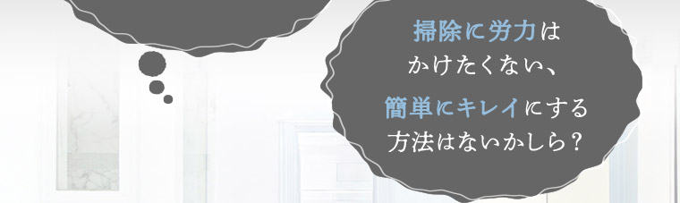 掃除に労力はかけたくない、簡単にキレイにする方法はないかしら?