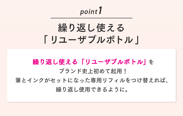 point 1　繰り返し使える「リユーザブルホトル」