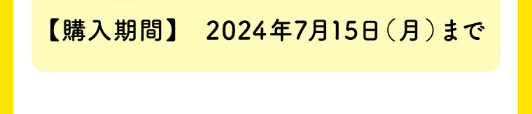 【購入期間】 2024年7月15日 (月)まで