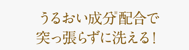うるおい成分配合で突っ張らずに洗える!