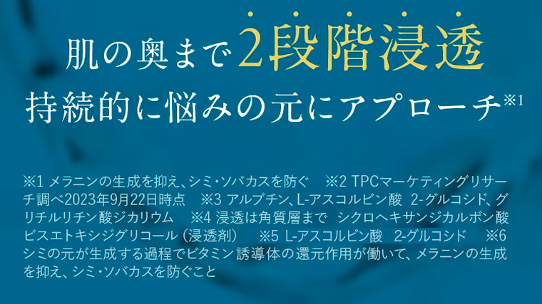 肌の奥まで2段階浸透持続的に悩みの元にアプローチ