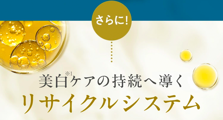 美白ケアの持続へ導くリサイクルシステム