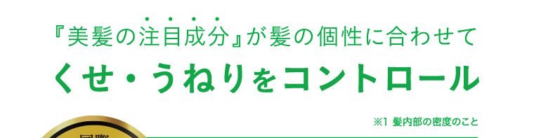 『美髪の注目成分』が髪の個性に合わせてくせ・うねりをコントロール