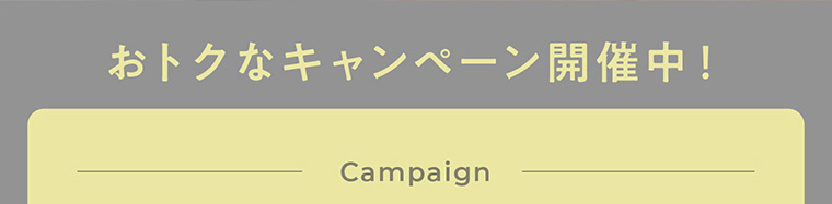 おトクなキャンペーン開催中！