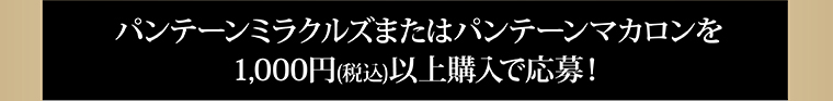 パンテーンミラクルズまたはパンテーンマカロンを 1,000円（税込）以上購入で応募！