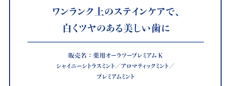 ワンランク上のステインケアで、白くツヤのある美しい歯に