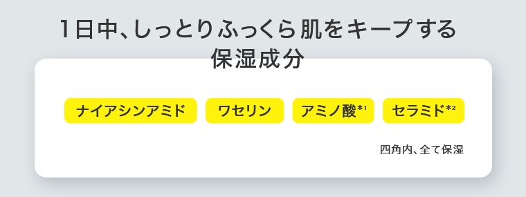 １日中、しっとりふっくら肌をキープする保湿成分