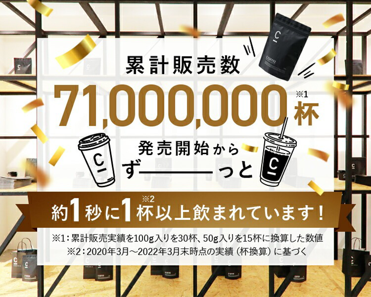 累計販売数71000000杯