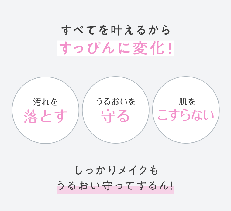 すべてを叶えるからすっぴんに変化！