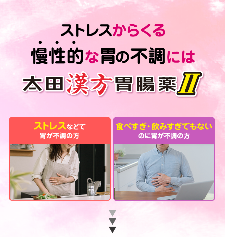ストレスからくる慢性的な胃の不調には太田漢方胃腸薬Ⅱ