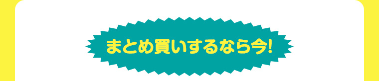 まとめ買いするなら今!