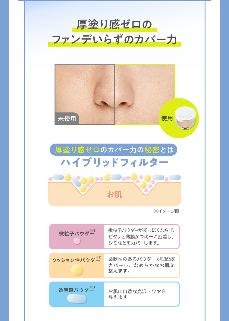 厚塗り感ゼロのファンデいらずのカバーカ 