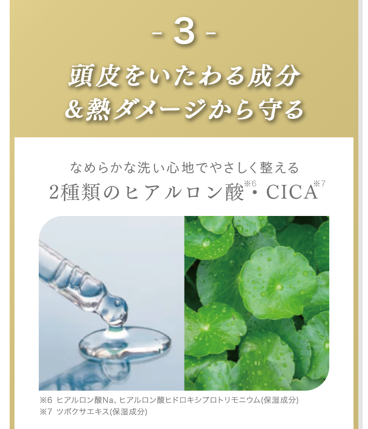 －3－　頭皮をいたわる成分＆熱ダメージから守る