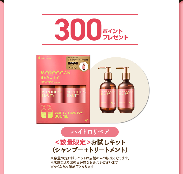 300ポイントプレゼント ハイドロリペア 数量限定 お試しキット（シャンプー＋トリートメント）