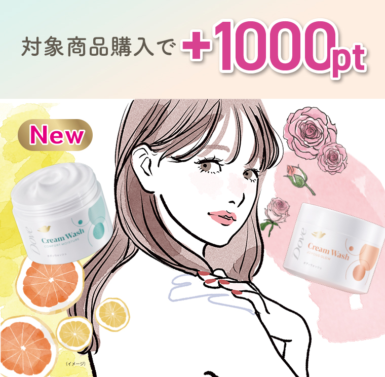 対象商品購入で＋1000pを