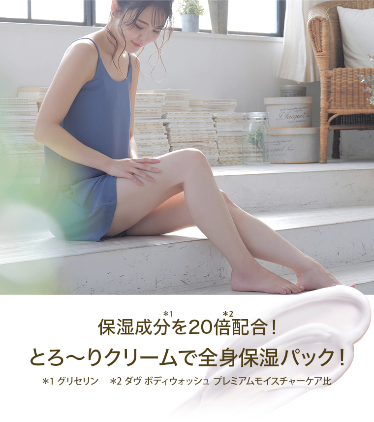 とろ〜りクリームで全身保湿パック！