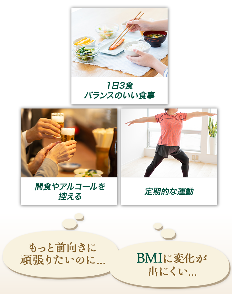 もっと前向きに頑張りたいのに...　BMIに変化が出にくい...