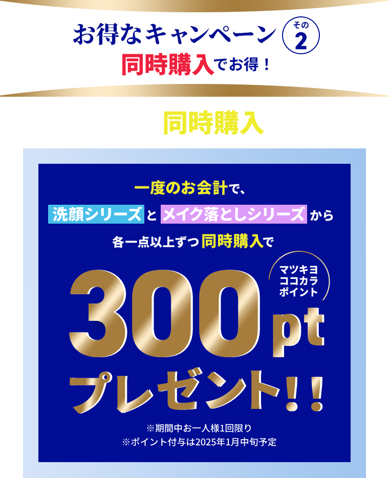 お得なキャンペーンその2　同時購入でお得！
