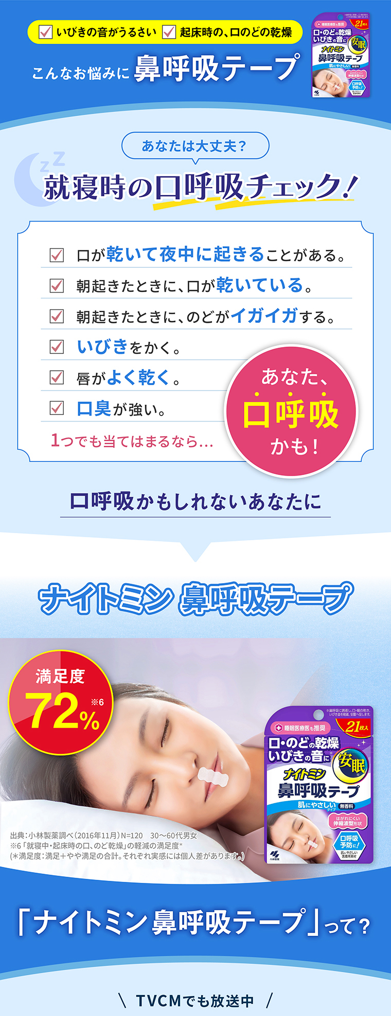 こんなお悩みに鼻呼吸テープ