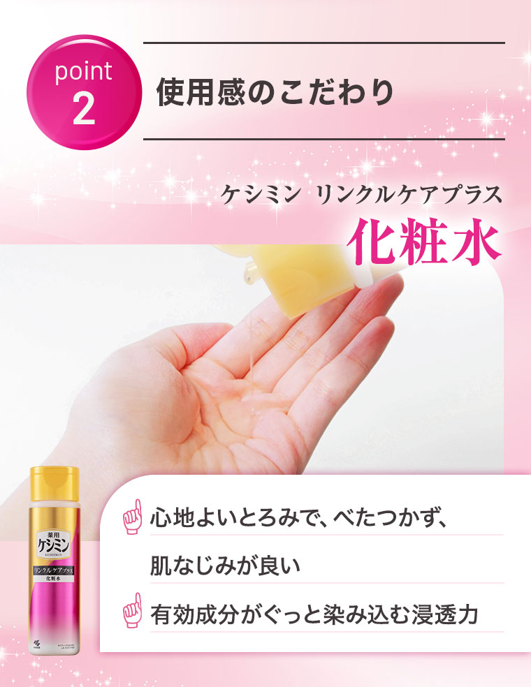 ポイント2 使用感のこだわり　化粧水