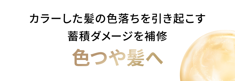 カラーした髪の色落ちを引き起こす蓄積ダメージを補修　色つや髪へ