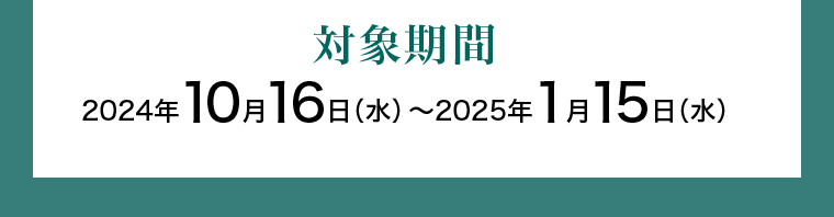 《対象期間》2024年11月16日(土)〜2025年1月15日(水)
