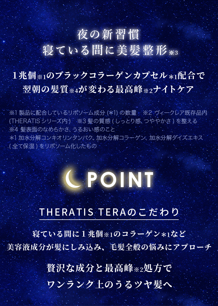 夜の新習慣 寝ている間に美髪整形 THERATIS TERAのこだわり