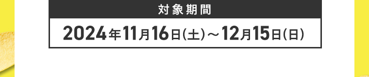 対象期間 2024年11月16日（土）～12月15日（日）