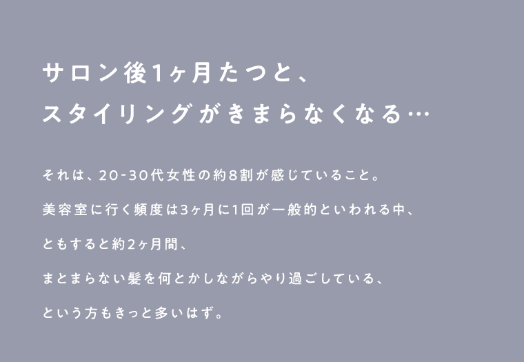 サロン後１ヶ月たつと、スタイリングがきまらなくなる・・・