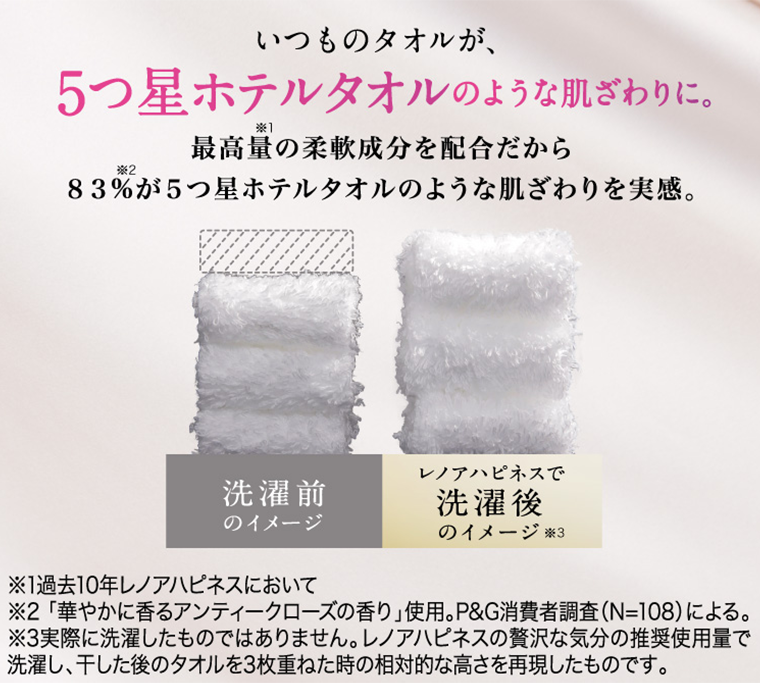５つ星ホテルタオルのような肌ざわりに。