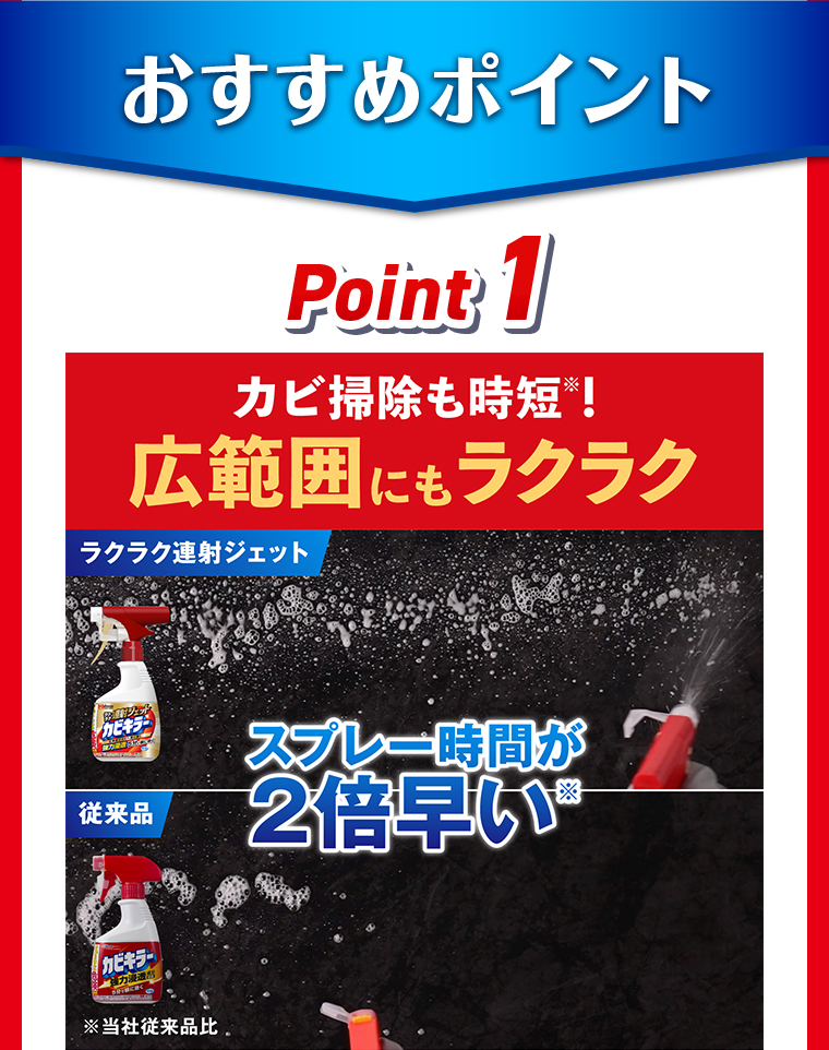 おすすめポイント Point1 カビ掃除も時短！