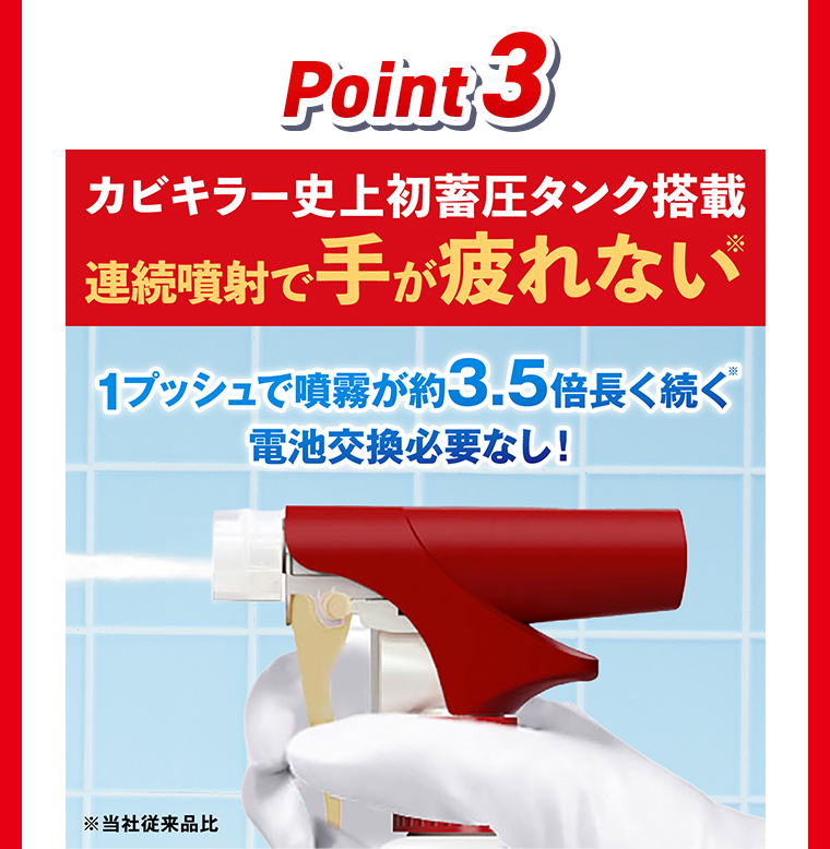 Point3連続噴射で手が疲れない