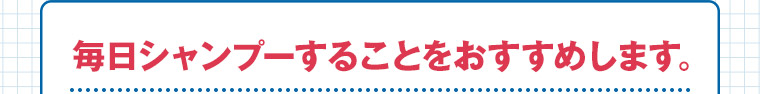 毎日シャンプーすることをおすすめします。